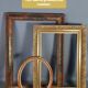 Old frame wood stucco gilded, original 36x22 cm, foliage 32x18 cm