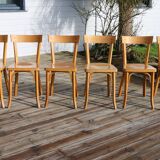 6 chaises baumann n°21 hêtre clair
