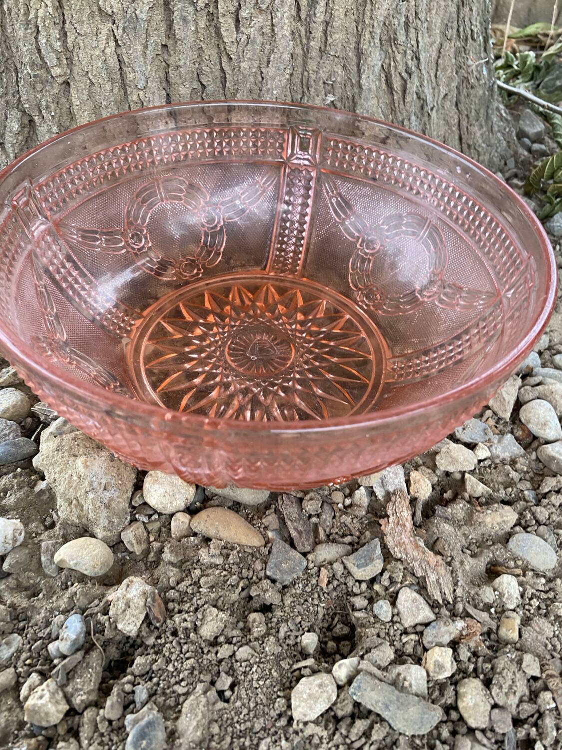 Vintage molded glass salad bowl