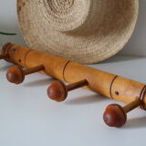 Portemanteau en bois style bambou vintage