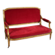 Antique French red velvet sofa from the 19th century