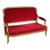 Antique French red velvet sofa from the 19th century