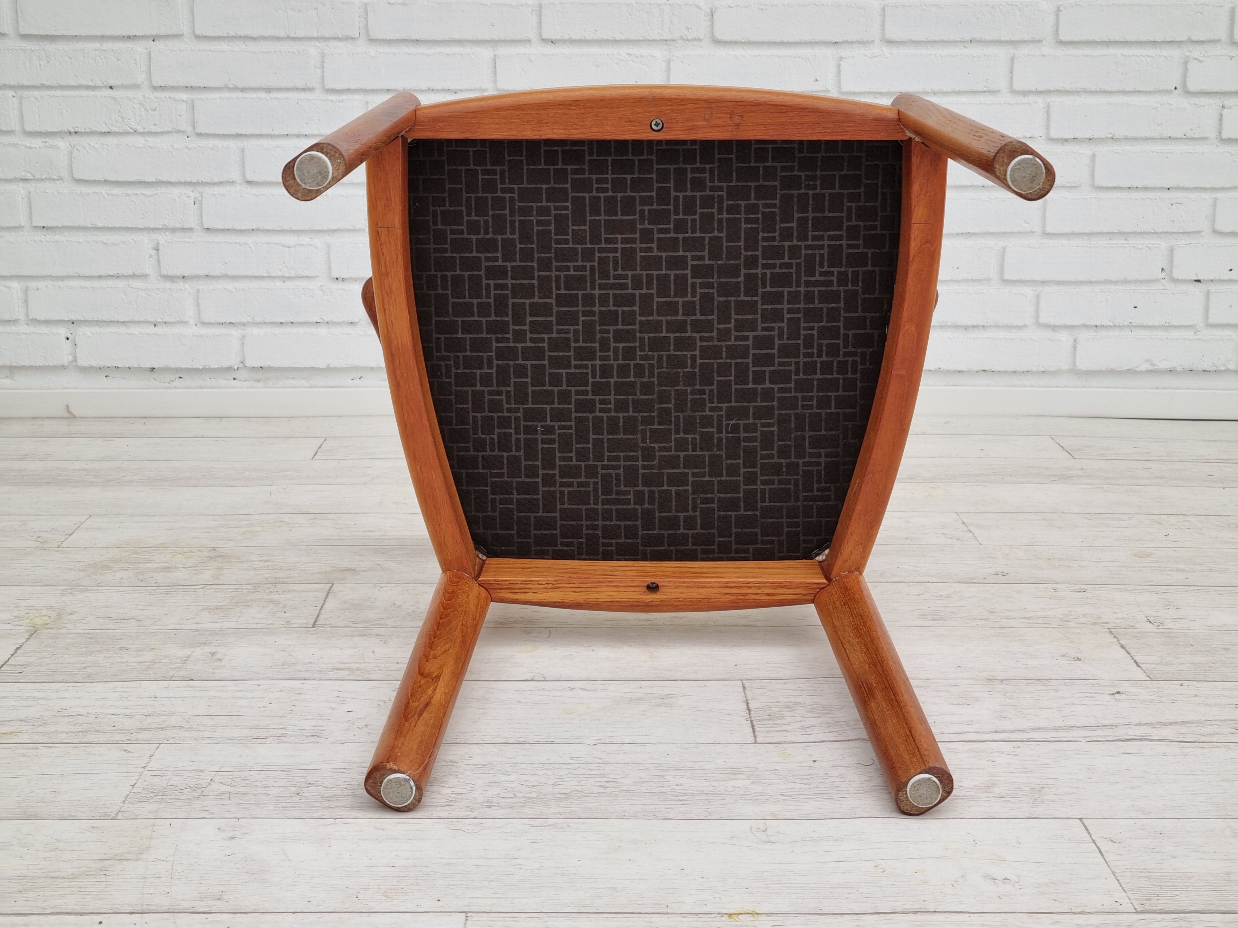1960s, Danish design, armchair, teak wood, wool, original very good condition