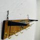 Vintage teak wall coat rack with mirror