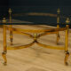 Glass coffee table and gilding Hollywood Regency