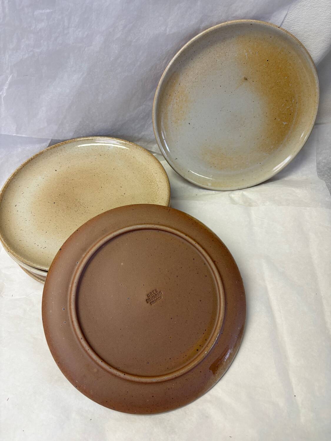 Set of 8 marsh stoneware plates