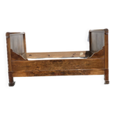 Louis Philippe period sleigh bed in solid walnut 19th century
