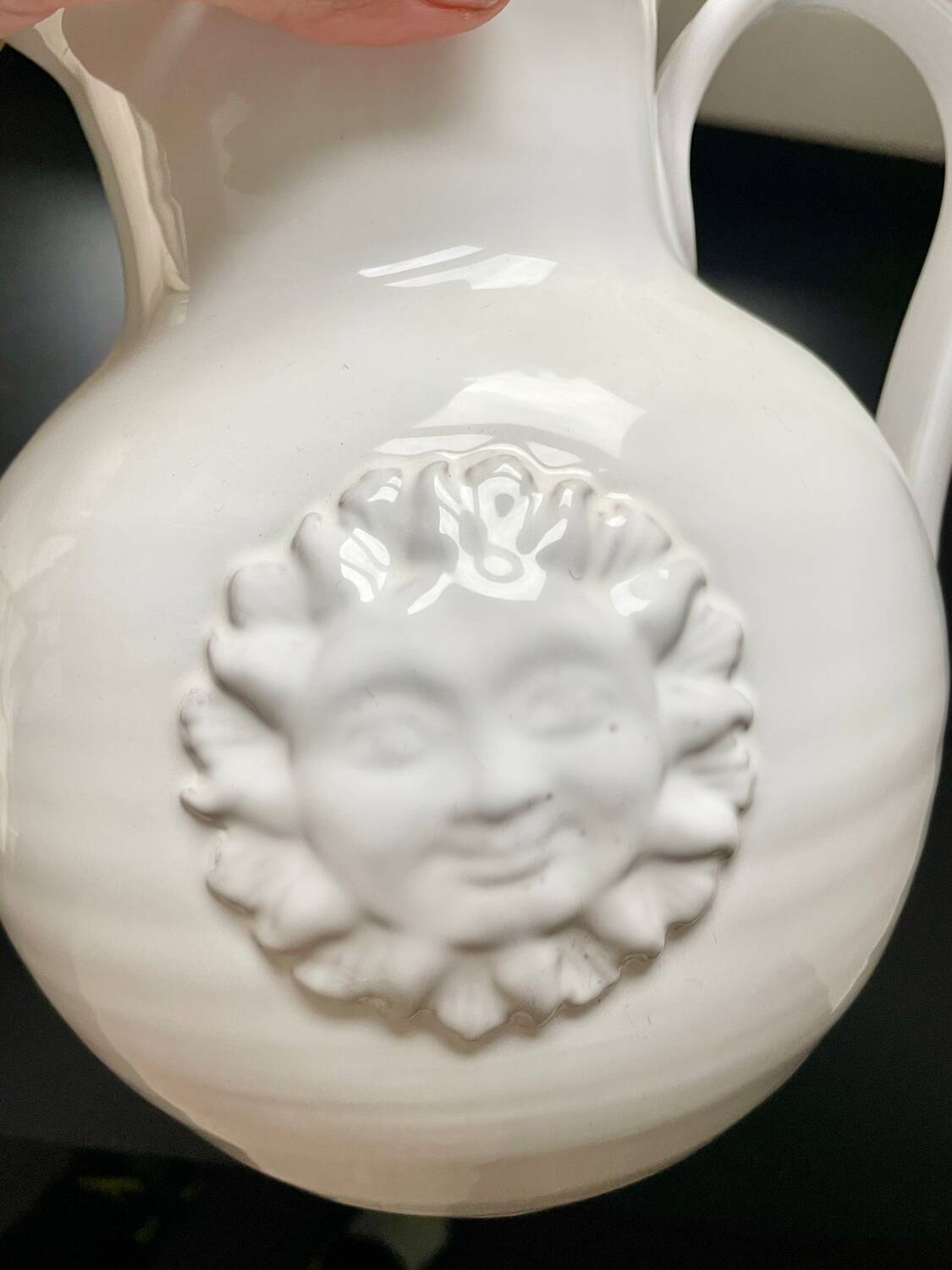 Vase, white ceramic sun jug