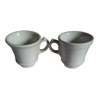 Pair of coffee cups 19th Creil Montereau
