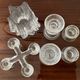 Series 6 vintage candlesticks pressed molded glass paste