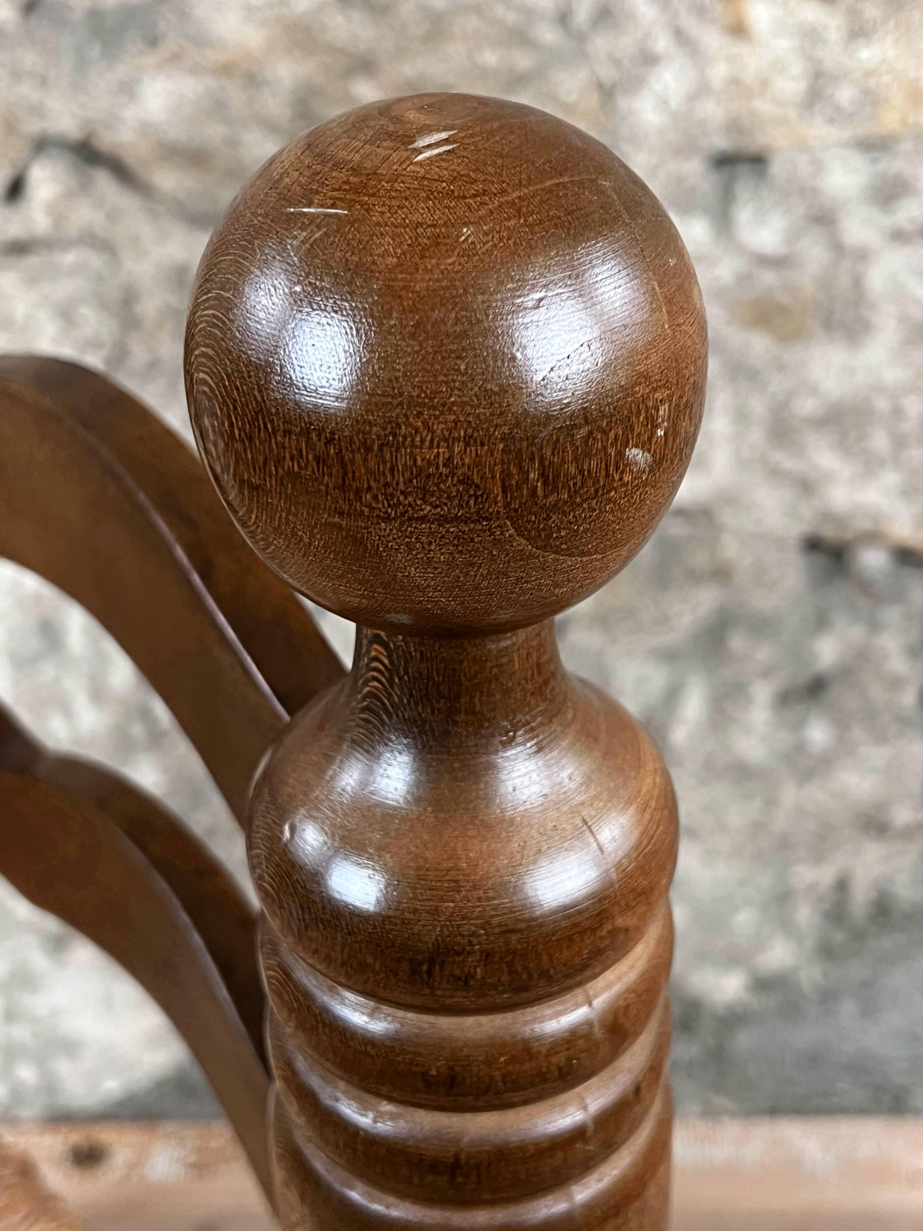 Chair Fireplace Wood & Straw Mountain Chalet Country Cottage No Dudouyt 60's