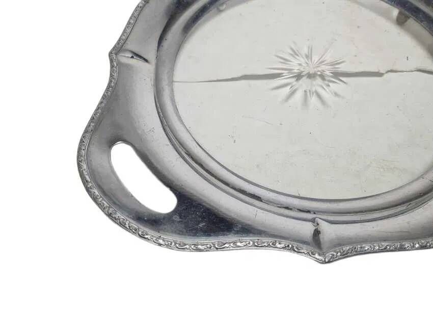 Bmu art deco tray for glasses with a mirror