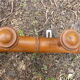 Portemanteau rustique en bois tourné à l'imitation du bambou 1900 4 patères