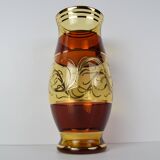 Egermann Czech crystal vase Bohemia Hand painted, gilded, circa 1980s.