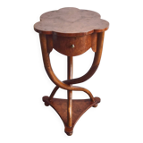 Art Nouveau side table in elm burl
