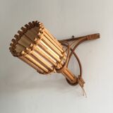 Vintage rattan wall lamp