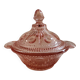 Pink glass sugar bowl
