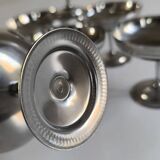 Set of 6 chrome-plated metal ice cream cups