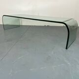 Italian Modernist Glass Waterfall Coffee Table by Angelo Cortesi for Fiam, 1980s