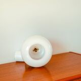 Suspension in white opaline with orange and blue geometric patterns Design 1970