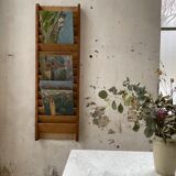 Oak wall magazine door