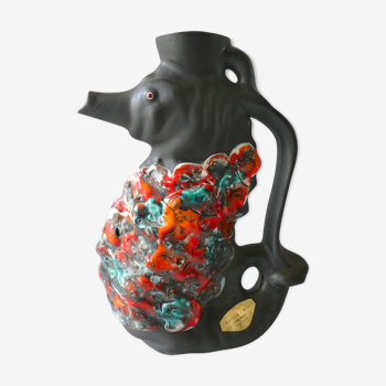 Vase pichet zoomorphe en céramique années 60