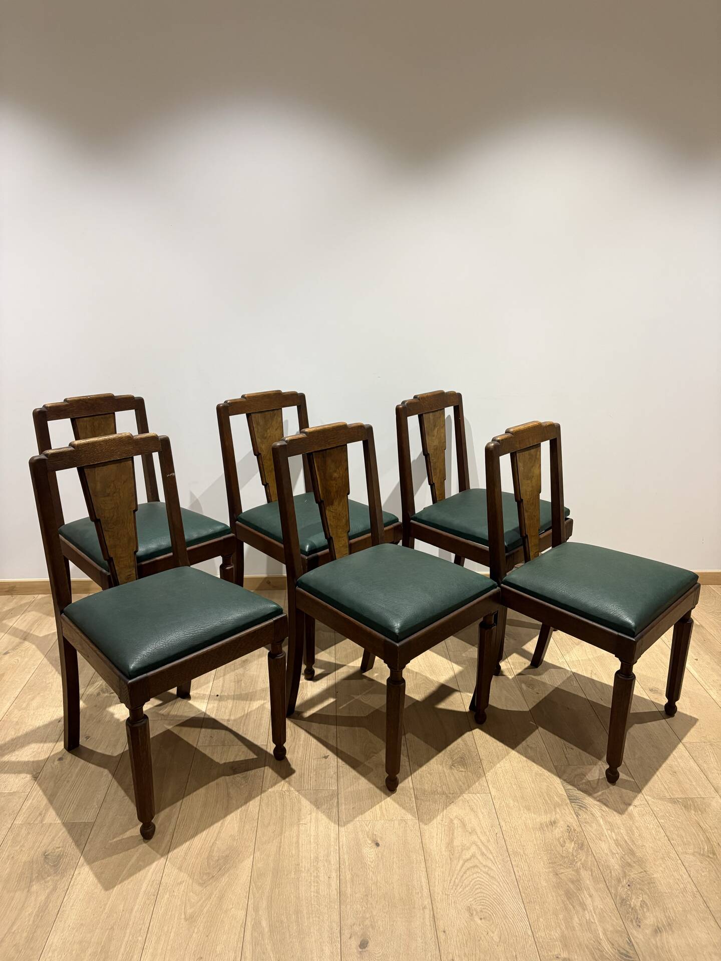 6 chaises art déco loupe de noyer