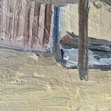 Modernism Mid-20th century Oil Painting Cityscape  by Thage Carlson 1960s