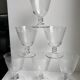 Set of 6 large crystal wine glasses engraved 60s