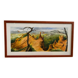 Ancienne peinture jean laville st germain roussillon + cadre bois