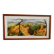 Old painting jean laville st germain roussillon + wooden frame