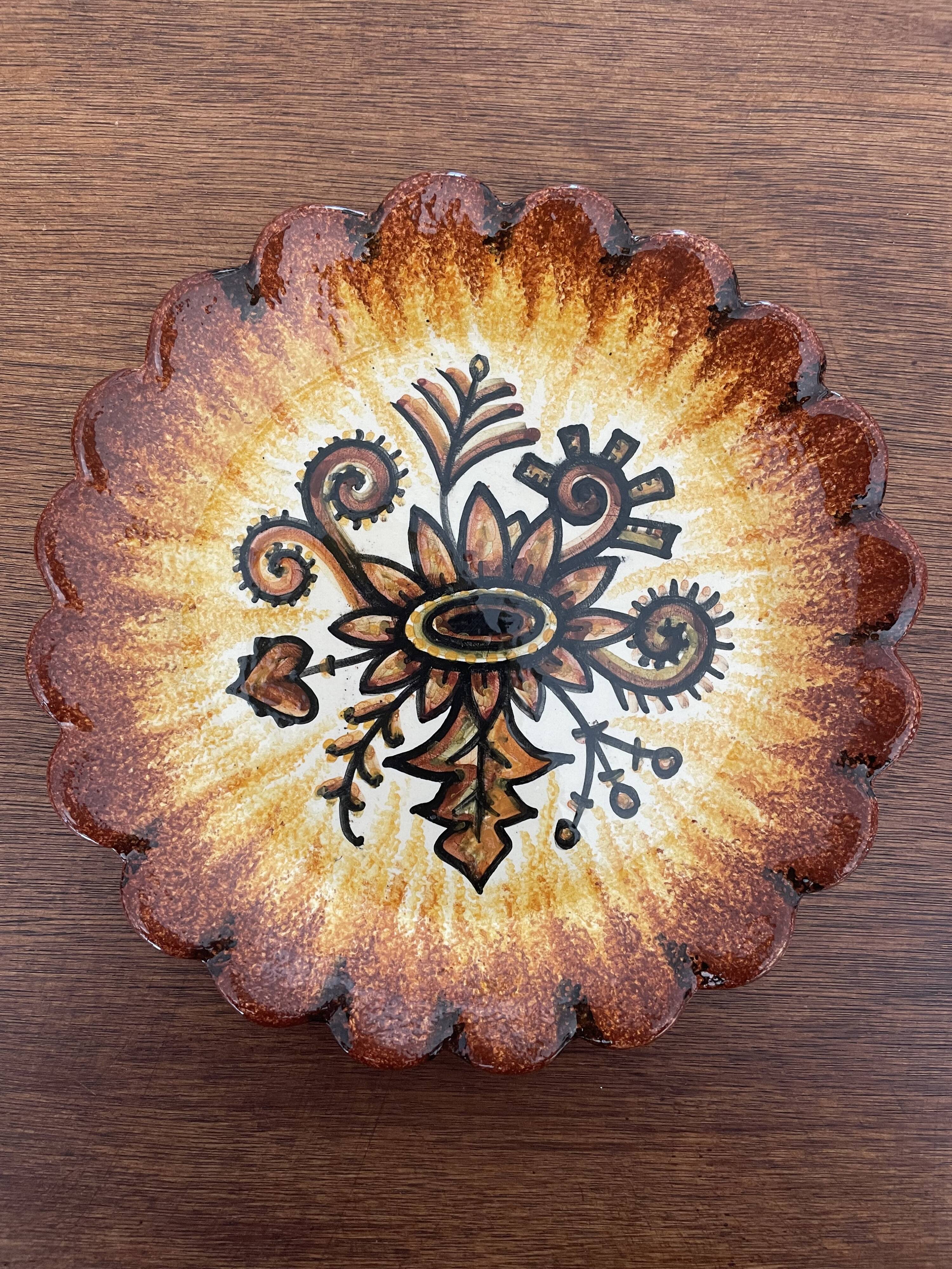 Assiette à dessert signée  p. fouillen