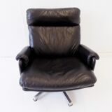 ESA black leather armchair by Werner Langenfeld