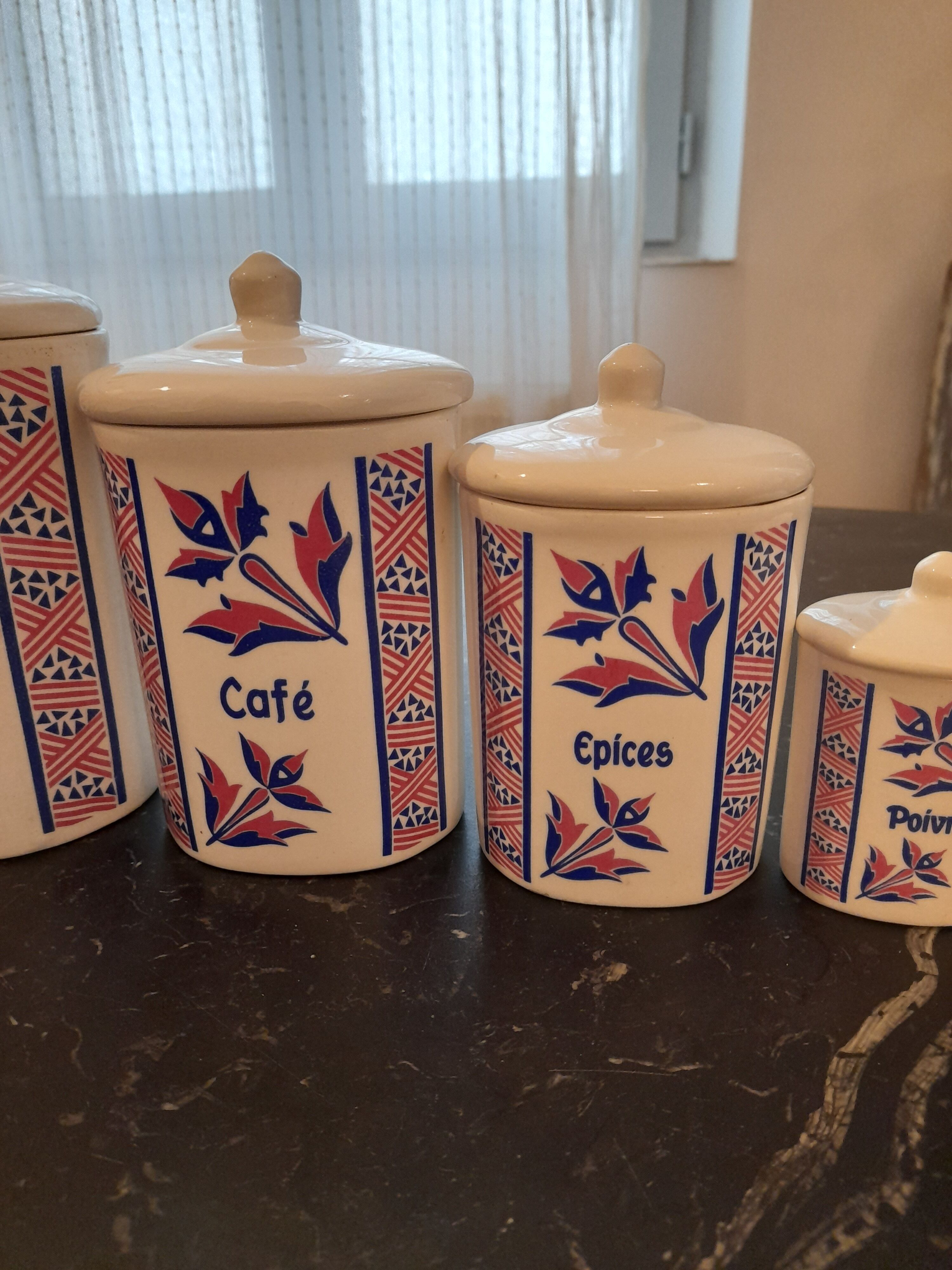 Lot 5 spice jars Digoin Sarreguemines