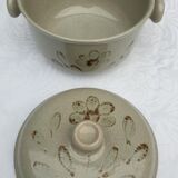 Soup or vinegar sarreguemines morzine 1970 gray floral decoration brown