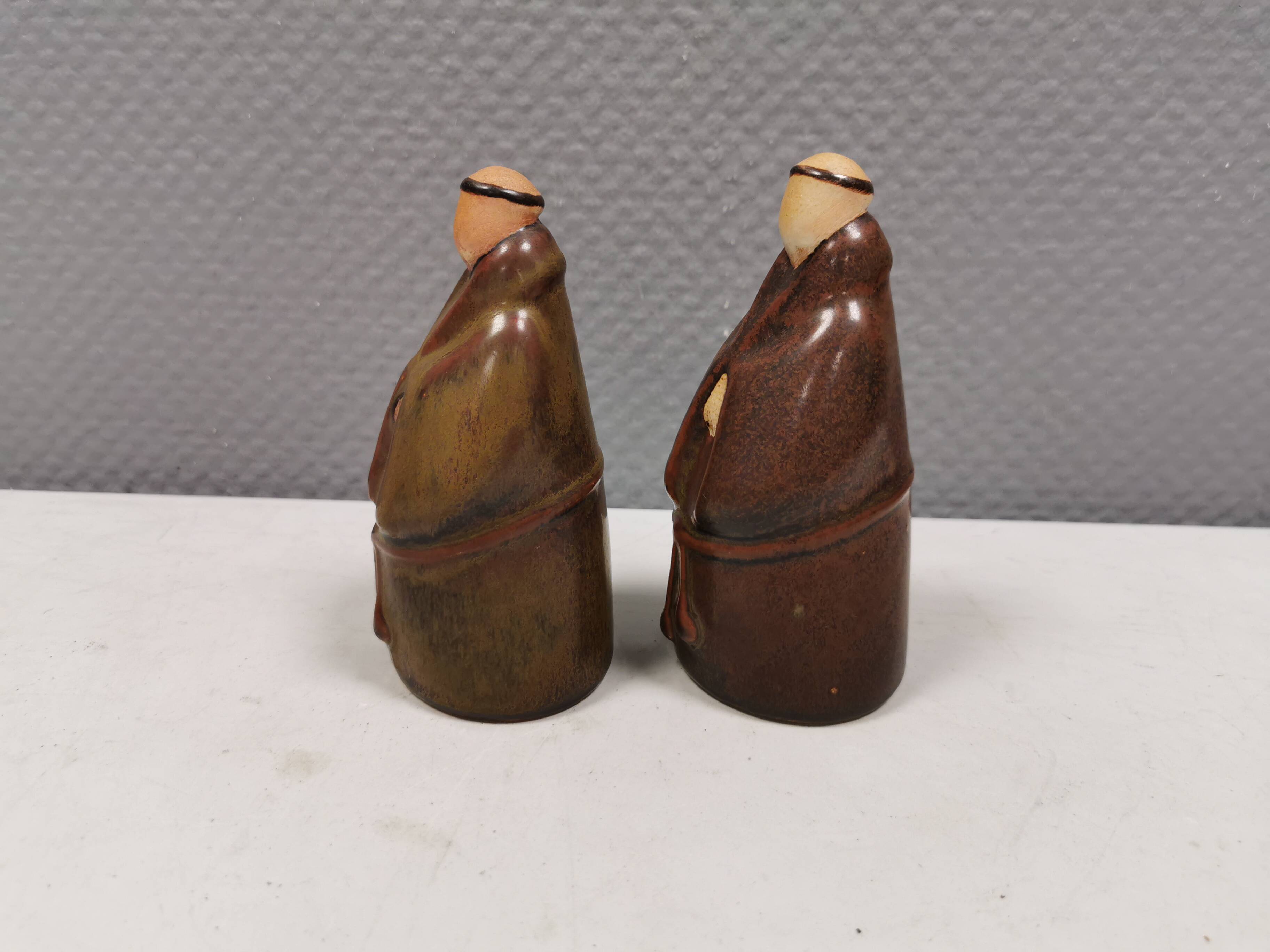 Two ceramic monks, from ENKÖPING ceramics Sweden 1970-80s