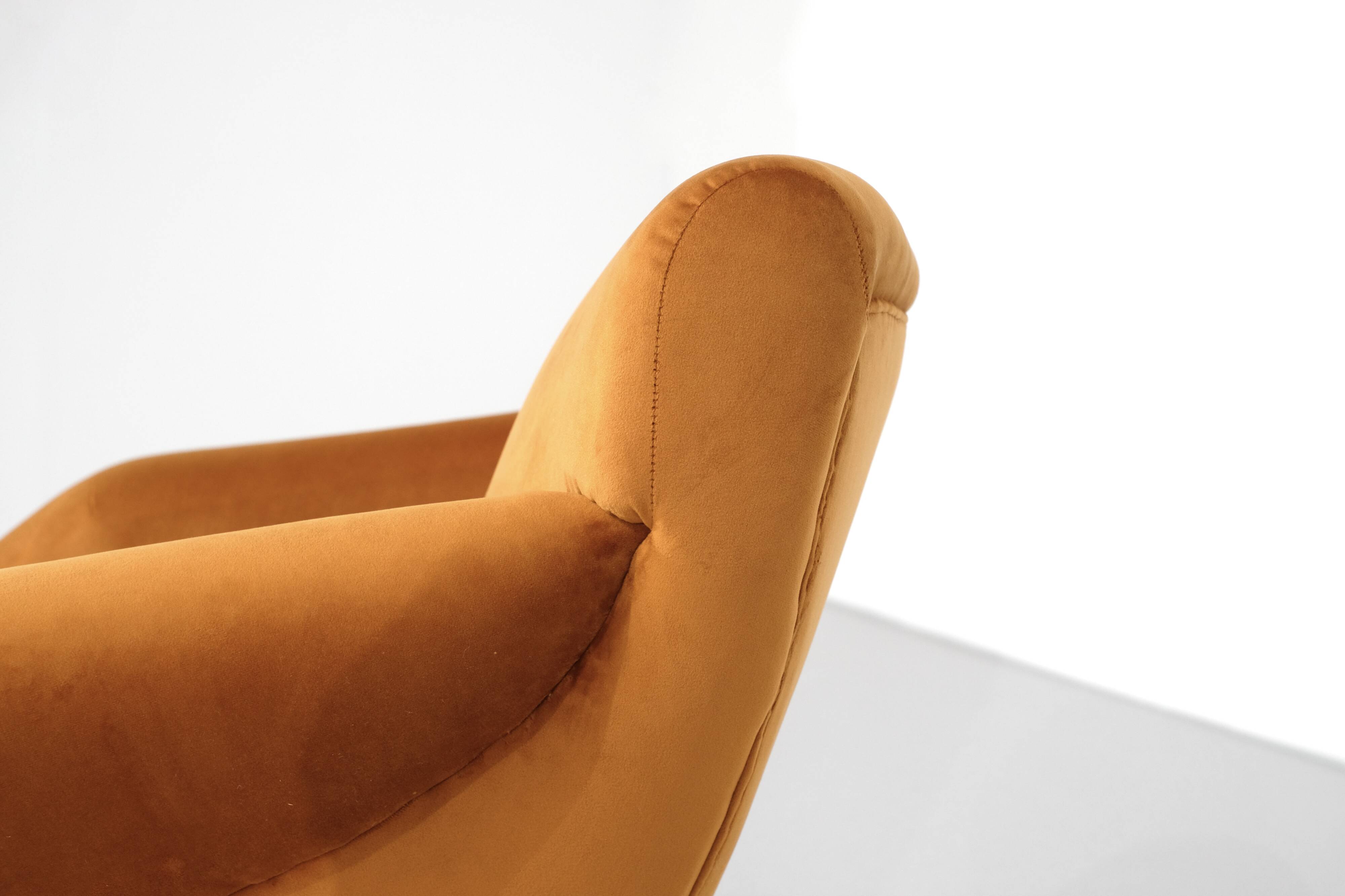 Pair of fabric armchairs, Italy, 1960s.