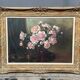 Ivan de Leur "Still Life with Roses". Oil on canvas. Belgium. Mid-20th century. 100x130 cm.