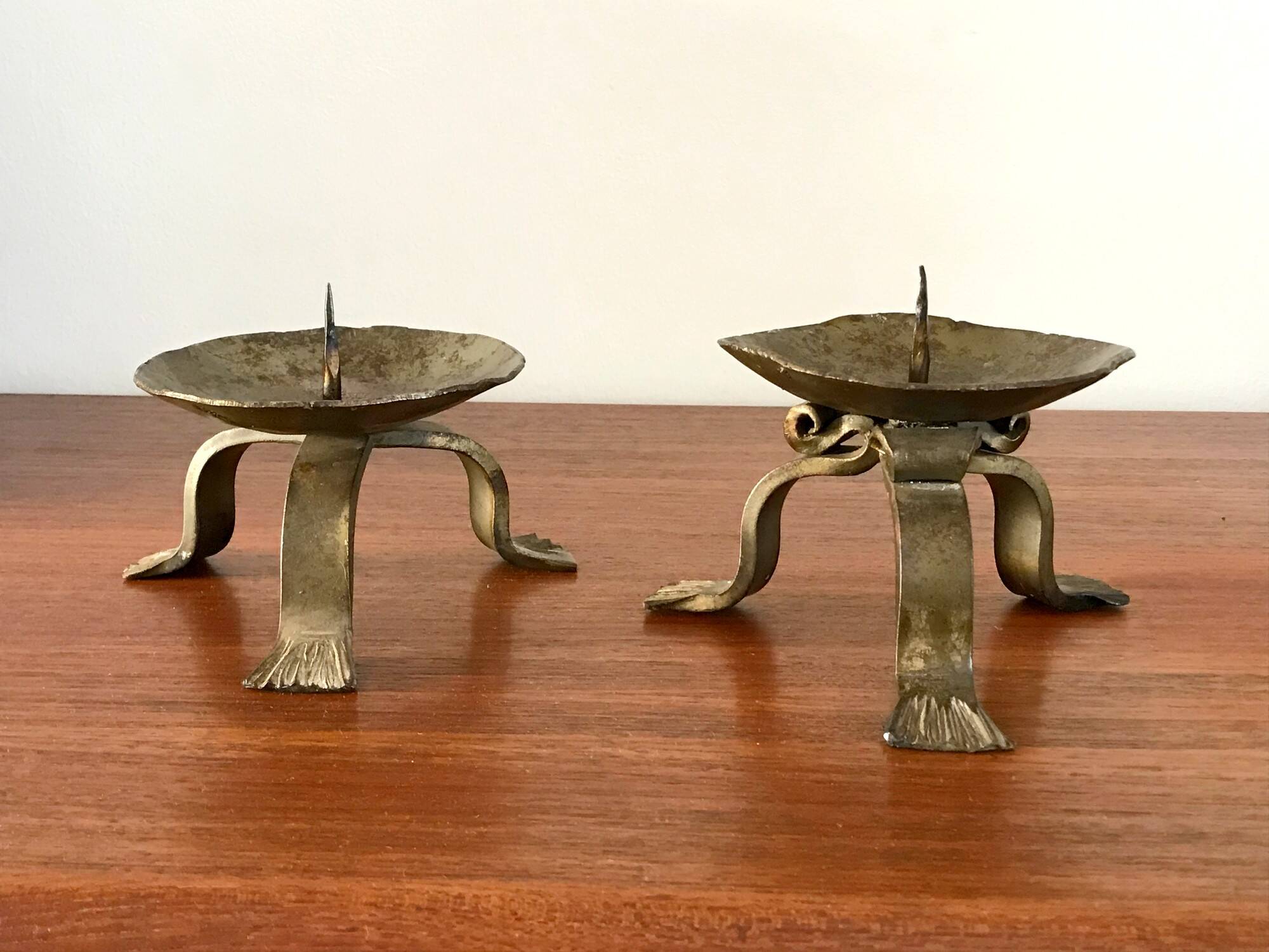 Vintage wrought iron candle holders from the 70s