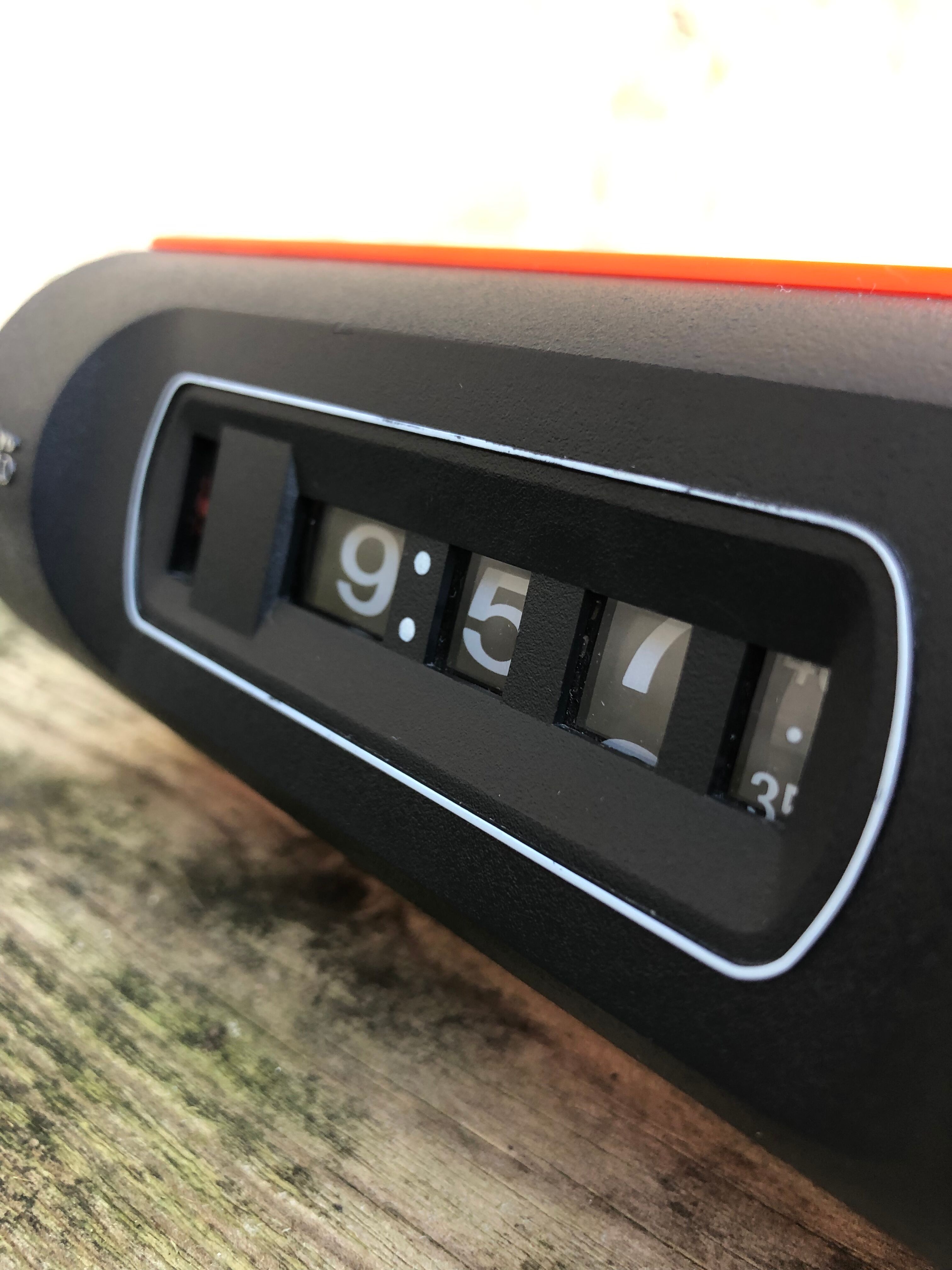 Orange alarm clock Sankyo Digi-Glo