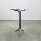 Table d'appoint en marbre italien avec base en fer noir, années 1970