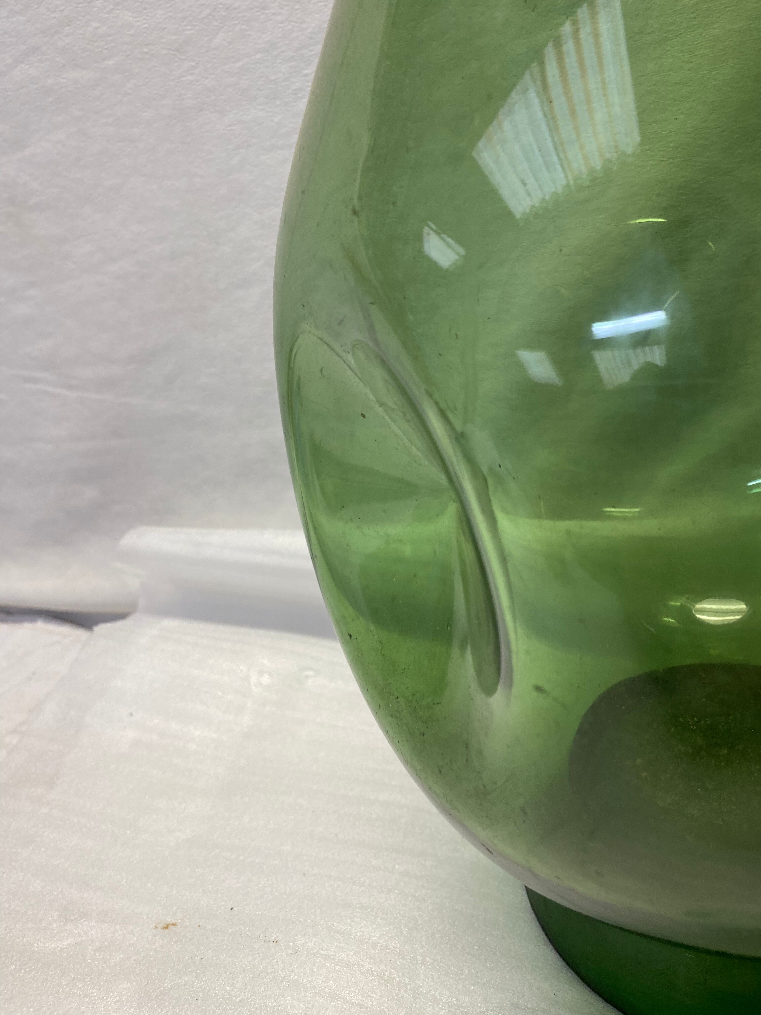 Green glass vase