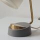 Mid-century vintage bedside lamps, opal glass and brass table lamps.