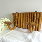 Rattan coat rack