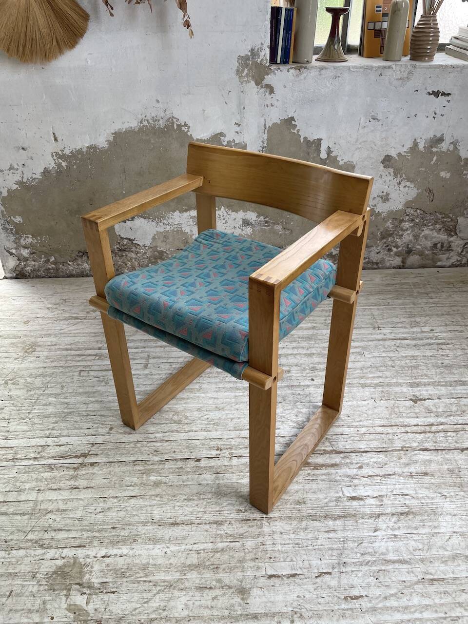 Set of 6 oak chairs with armrests Ate Van Apeldoorn