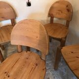 Set of 4 solid pine chairs by Rainer Daumiller, Germany 1960