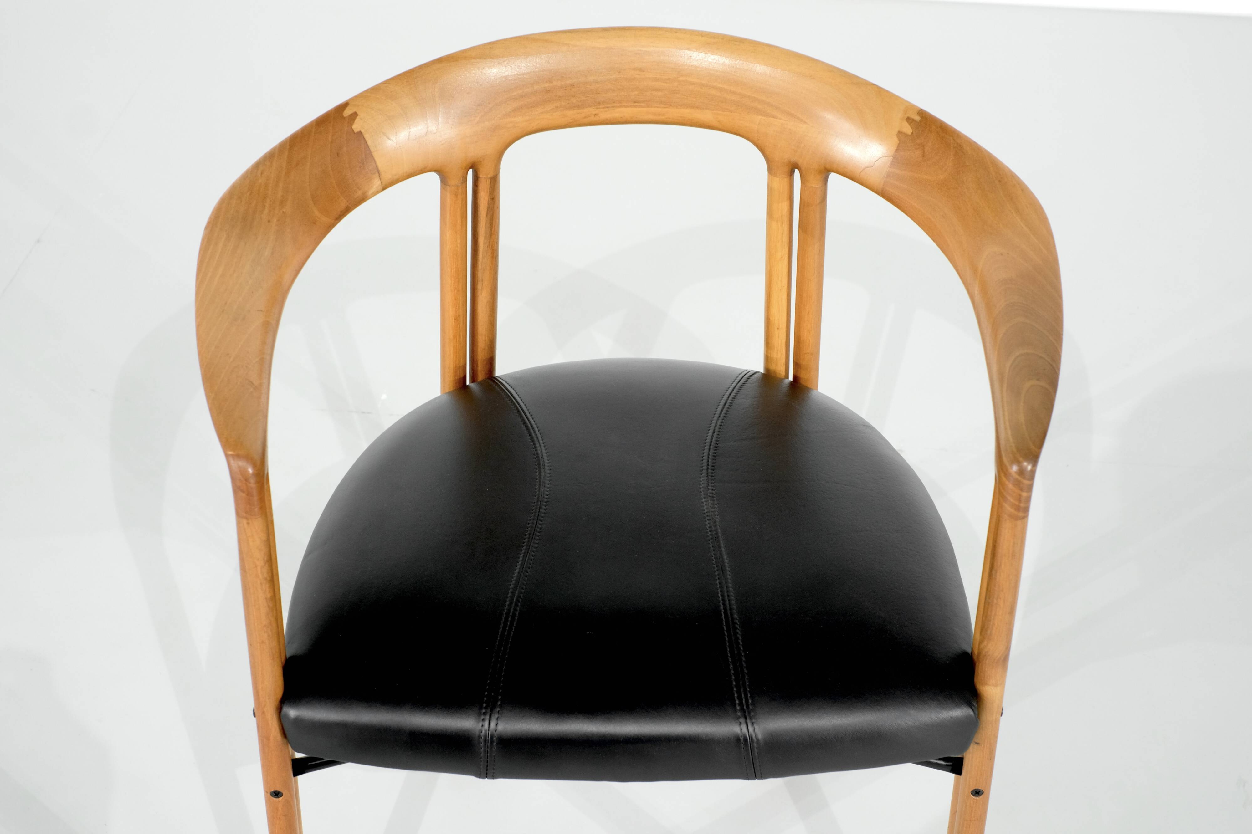“Ulna” wooden armchair by Franco Poli for Bernini, Italy 1986.