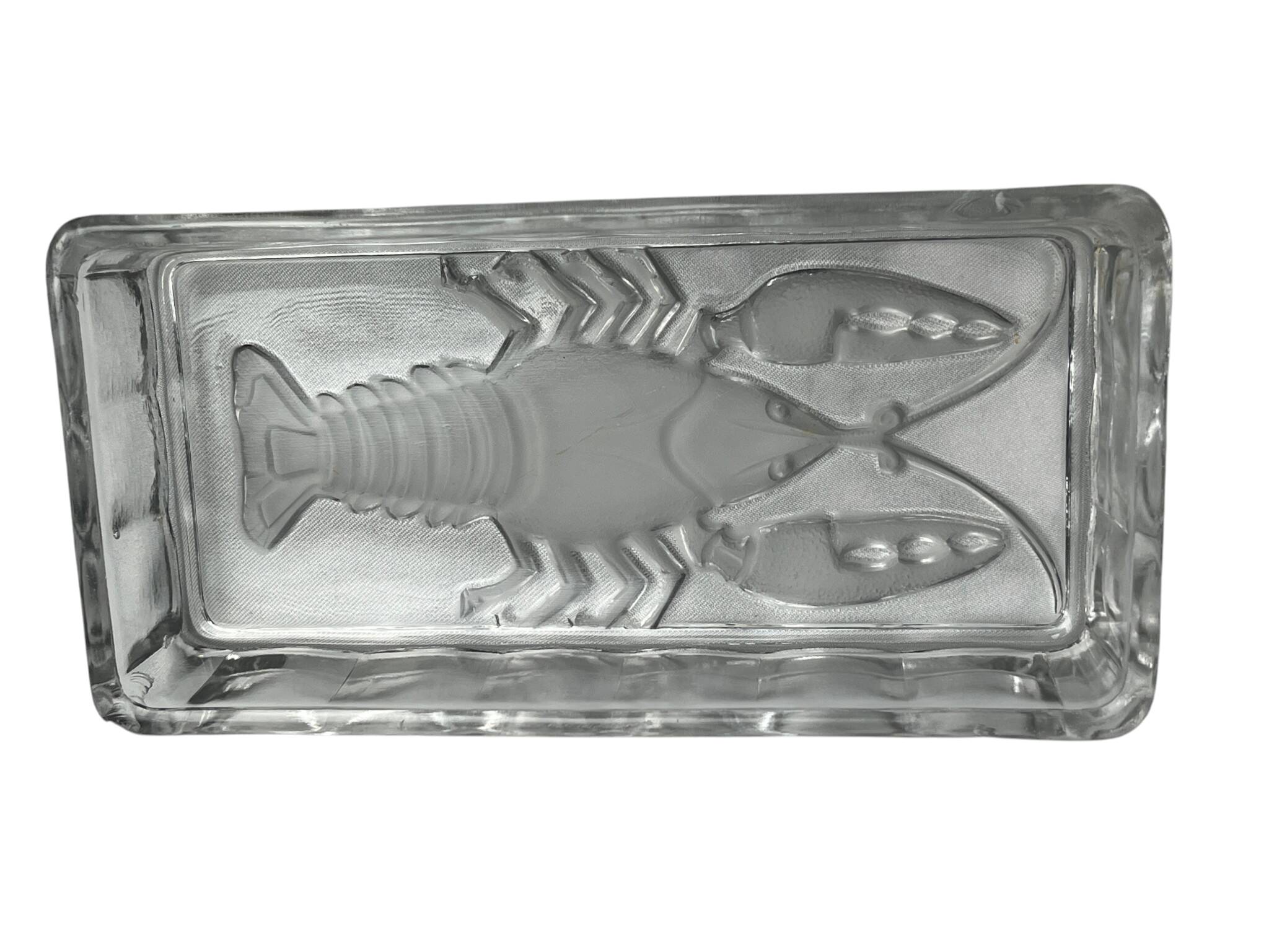 Art Deco, serving tray with glass ramekins for fish and shellfish from around 1940.