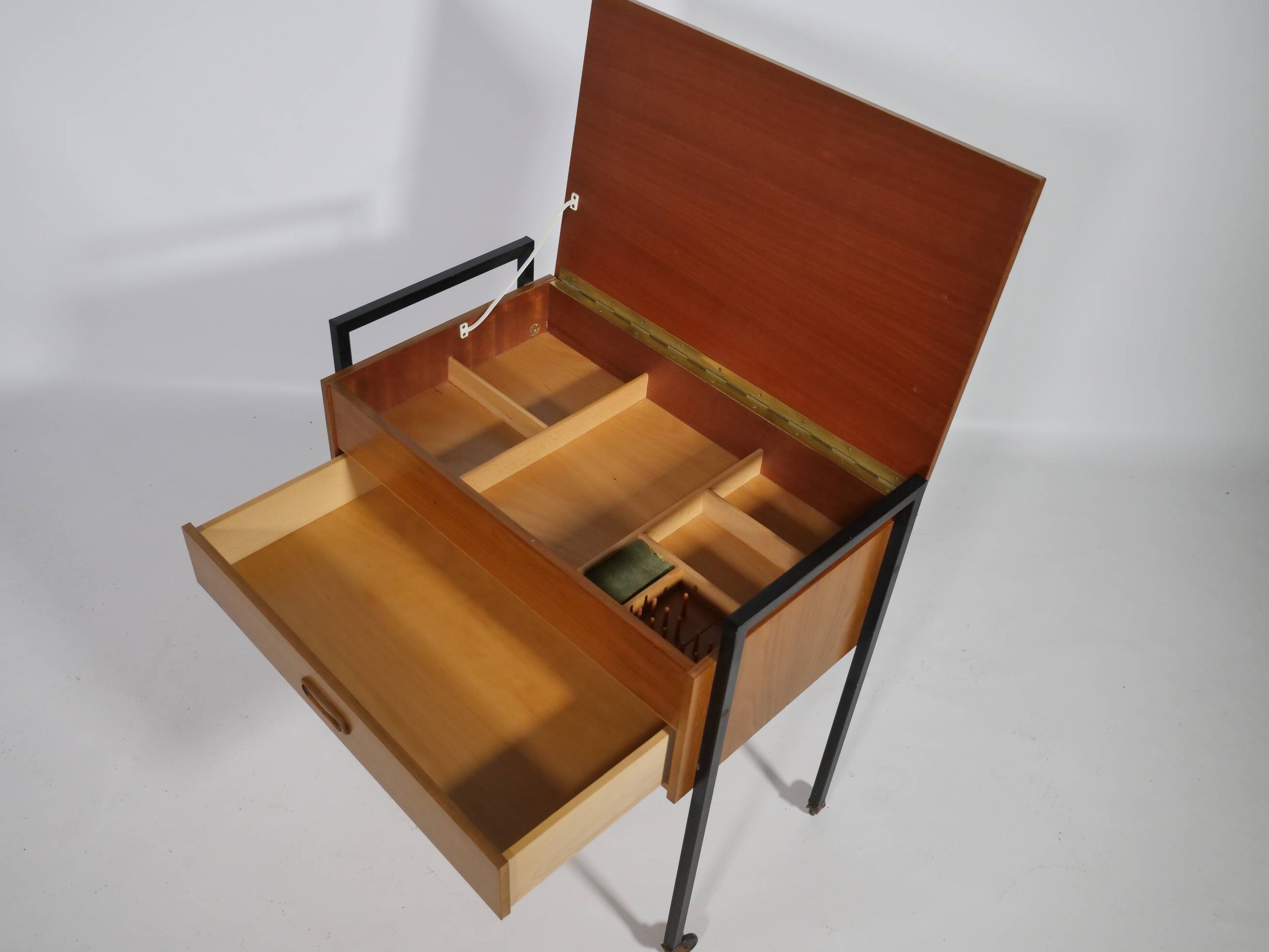 1960s Teak Chest of Drawers Roll Sewing Box