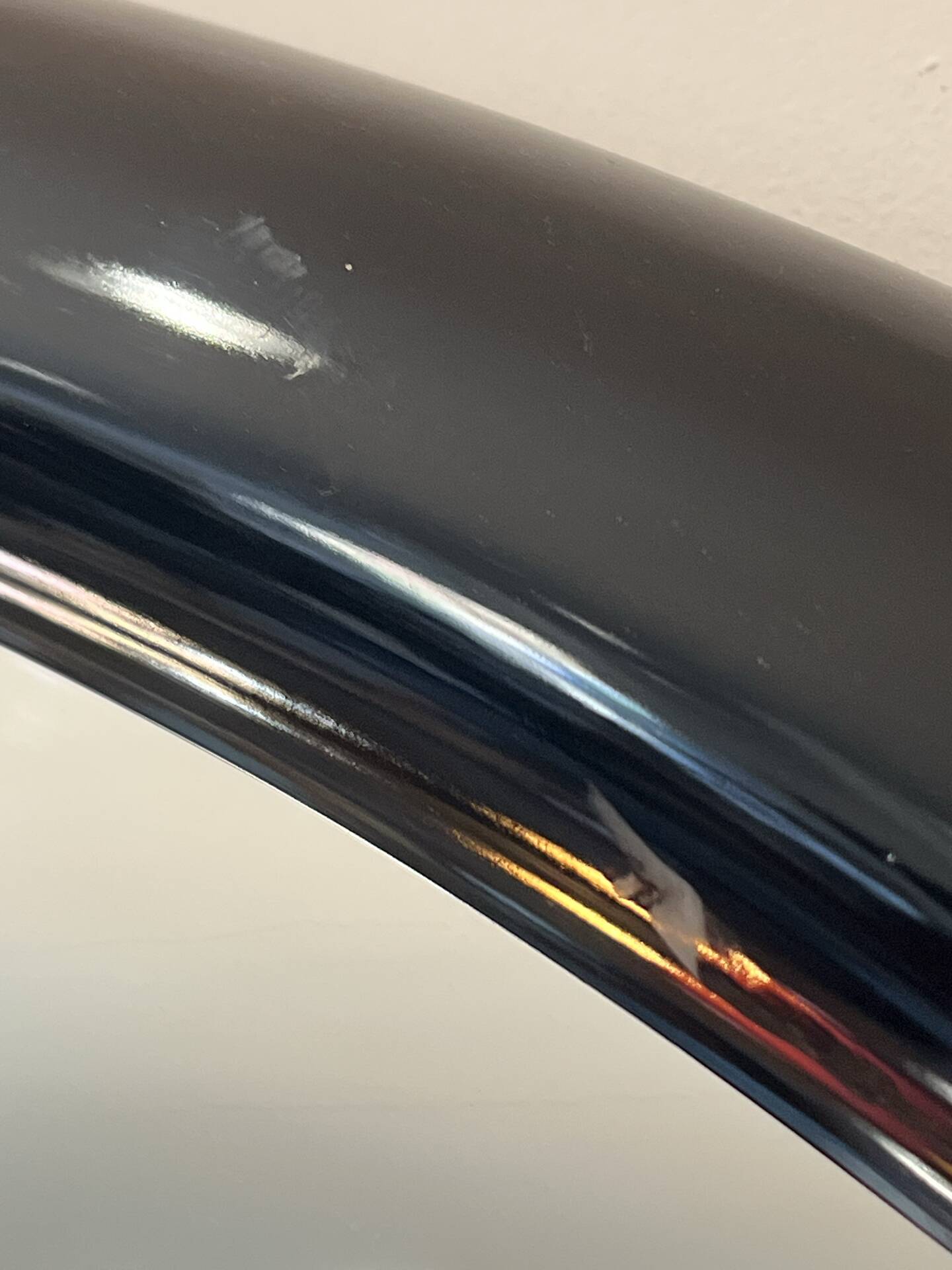 Large black lacquered mirror in 80s style